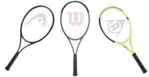 Raquettes de tennis Head Prestige MP L, Wilson Blade 98 16x19 v8 et Dunlop SX 300 Tour